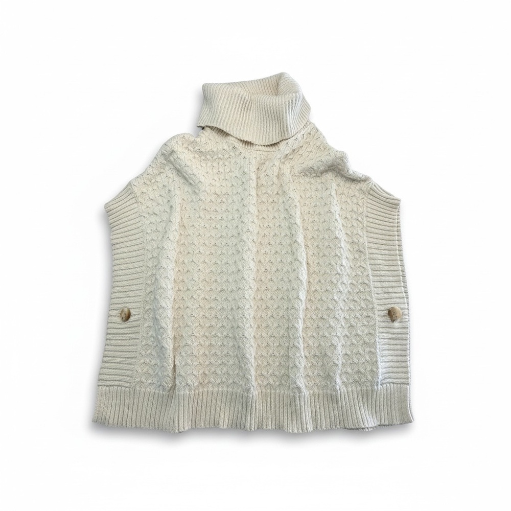 Old Navy Women's Ivory Cowl Neck Sweater Poncho Style M/L